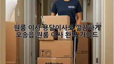 원룸 이사? 용달이사로 깔끔하게!  오송읍 원룸 이사 완벽 가이드