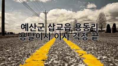예산군 삽교읍 용동리 용달이사, 이사 걱정 끝!